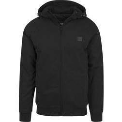 Urban Classics Hooded Cotton Zip Jacket - Black