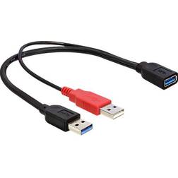 DeLock 2xUSB A-USB A M-F 3.0 0.3m