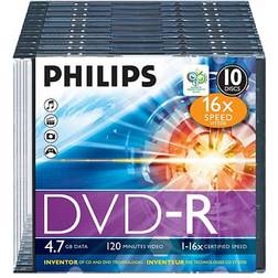 Philips DM4S6S10F 10 x DVD-R 4.7 Go (120 minutes) 16x boîtier CD étroit
