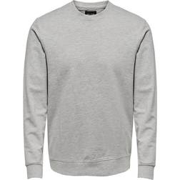 Only & Sons Crew Neck Sweatshirt - Grey/Light Grey Melange