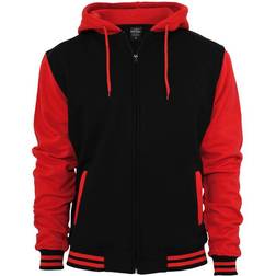Urban Classics 2-Tone Zip Hoodie - Black/Red