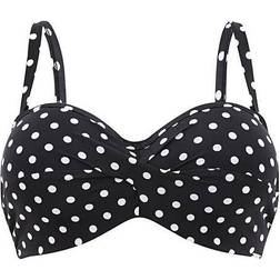 Panache Anya Spot Bandeau Bikini Top - Black/White