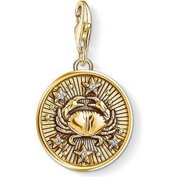 Thomas Sabo Charm Club Zodiac Sign Cancer Charm Pendant - Gold/White