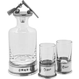 English Pewter Shotgun Wine Carafe 3pcs 0.18L