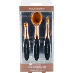 Brushworks HD Oval Brushes Combo Set 3-pack