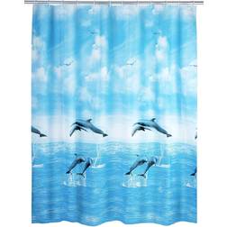 Wenko Cortina Baño 180 x 200 cm Pvc Delfines