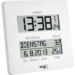 TFA Dostmann 60.4509.02 Radiocontrollato Orologio da parete 27 mm x 195 mm x 195 mm Bianco