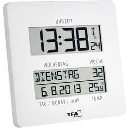 TFA Dostmann 60.4509.02 Wandklok Zendergestuurd 27 mm x 195 mm x 195 mm Wit
