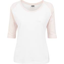 Urban Classics 3/4 Contrast Raglan T-Shirt - Wht/Pink