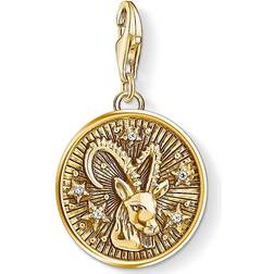 Thomas Sabo Charm Club Zodiac Sign Capricorn Charm - Gold/White