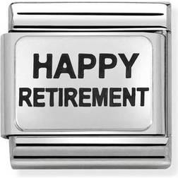 Nomination Composable Classic Happy Retirement Link Charm - Silver/Black