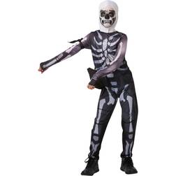 Rubies Fortnite Skull Trooper Teen Costume Jumpsuit w/ Hood & Accessories