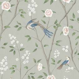 Boråstapeter Tapete Paradise Birds 1903 vert clair/vert/pink
