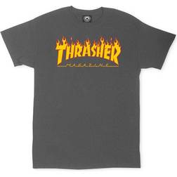 Thrasher Magazine Flame Camiseta Gris - Charcoal Gray