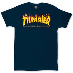 Thrasher Magazine Flame Logo T-Shirt - Navy