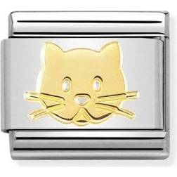 Nomination Composable Classic Link Cat face Charm - Silver/Gold