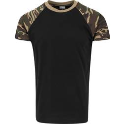 Urban Classics Classic Raglan Contrat Tee Maglietta Uomo Nero/Woodcamo