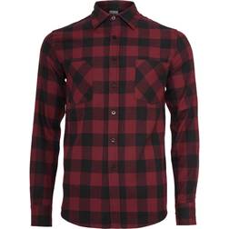 Urban Classics Checked Flanell Overhemd - Black/Burgundy