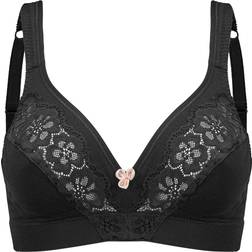 Swegmark Cotton Bloom Soft Bra - Black