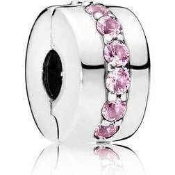 Pandora Charm Clip Rangée Scintillante Rose Moments