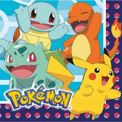 Amscan 16 SERVIETTES POKEMON 33CM Multicolore