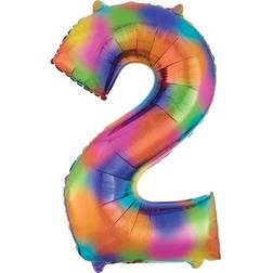 Amscan Foil Ballon SuperShape Number 2 Rainbow Splash