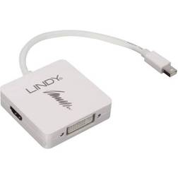 Lindy Mini Displayport-Displayport/HDMI/DVI M-F 0.2m