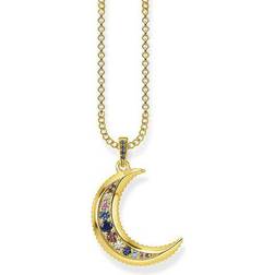 Thomas Sabo Royalty Moon Necklace - Gold/Multicolour
