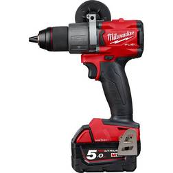 Milwaukee M18ONEPD2-502X Perceuse-visseuse à percussion, 135 Nm, 18V One-Key avec autostop 2 x 5 Ah Batteries Chargeur en hd box 4933464527