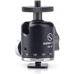 Sunwayfoto Multi-Function Mini Ballhead with Hot Shoe Adapter, 7 Lbs Capacity