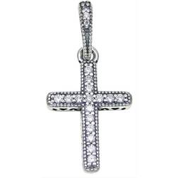 Pandora Sparkling Cross Pendant - Silver/Transparent