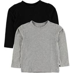 Minymo Basic Blouse 2-pack - Anthacite Black (3934-193)