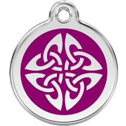 Red Dingo Placa Identificativa Acero Inoxidable Esmalte Flechas Tribales Morado Para Perros
