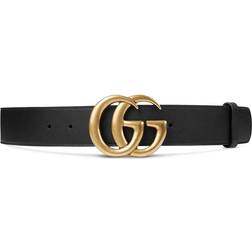 Gucci Double G Buckle Leather Belt - Black