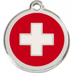 Red Dingo Enamel Swiss Cross for Dog Medium