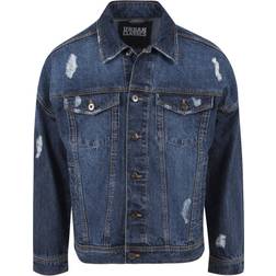 Urban Classics Ripped Denim Jacket - Blue Washed