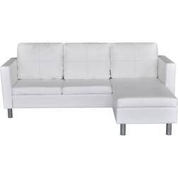 vidaXL 241980 White Sofa 188cm 3 Seater