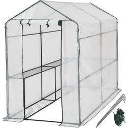 tectake Greenhouse with Tarpaulin 2.1m² Stainless steel Plastic