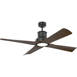 Faro Ventilador Techo Negro Mate 4 Palas Marron Ip44 33481