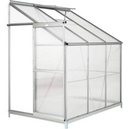 tectake Wall 2.39 m² with Base Aluminum Polycarbonate