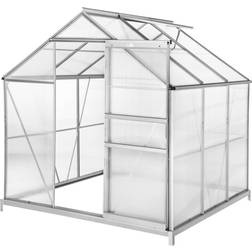 tectake Drivhus med fundament 4.41m² Aluminium Polycarbonat