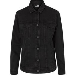 Noisy May Long Jeans Jacket - Black/Black