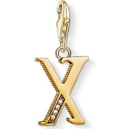 Thomas Sabo Charm Club Letter X Charm Pendant - Gold/White