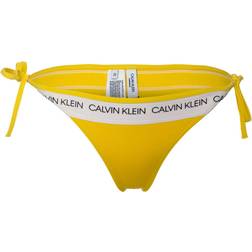 Calvin Klein CK Logo Side Tie Bikini Bottom - Habanero Gold