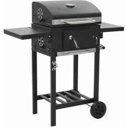 vidaXL Barbecue A Carbonella Con Ripiano Inferiore Nero