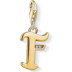 Thomas Sabo Charm Club Letter F Charm Pendant - Gold/White