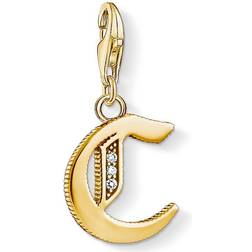 Thomas Sabo Charm Club Letter C Charm Pendant - Gold/White