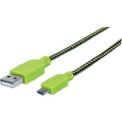 Manhattan Braided USB A-USB Micro-B 2.0 1m
