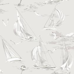 Boråstapeter Maritime Tapete Sailboats von Boras 8855 gris