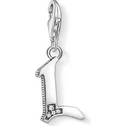 Thomas Sabo Charm Club Letter L Charm Pendant - Silver/White